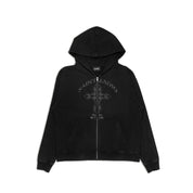 CROSS RHINESTONE ZIP HOODIE